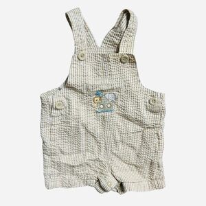 Baby Boys Starting Out Noah’s Ark Pinstripe Overalls Shortall - Sz 3 mo